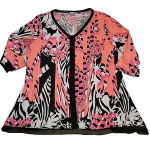 Nygard Bright Abstract 1/2 Sleeve Tunic Top